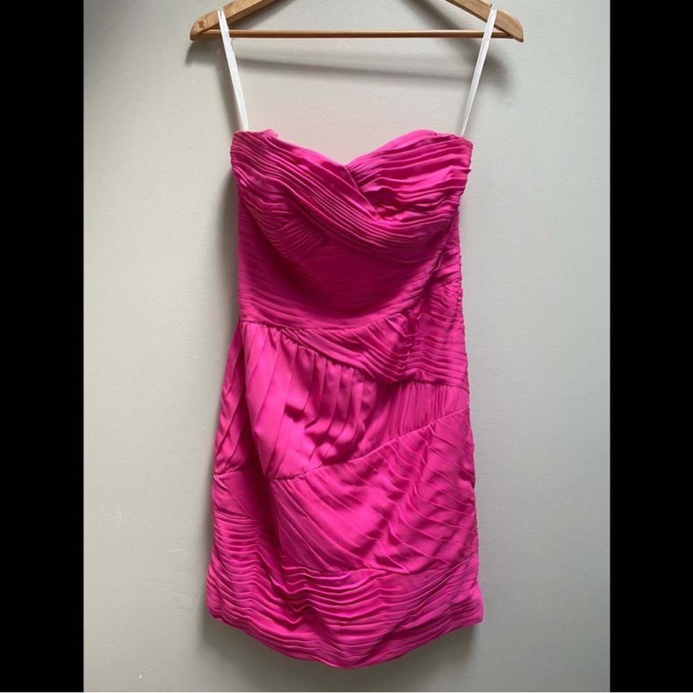 Shoshanna Pink Fuchsia Silk Strapless Cocktail Dress Size 2
